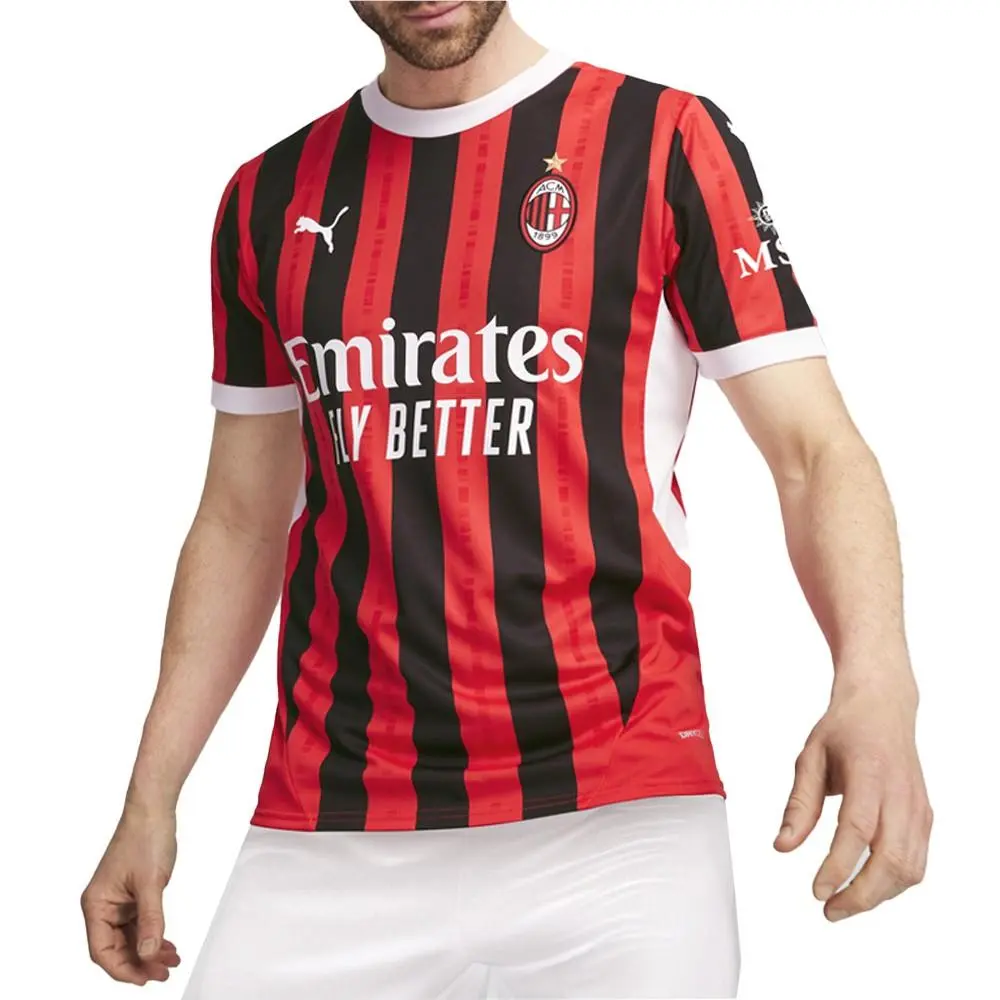 Puma Ac Milan Home Crew Neck Short Sleeve Soccer Jersey Mens Size L 77497901