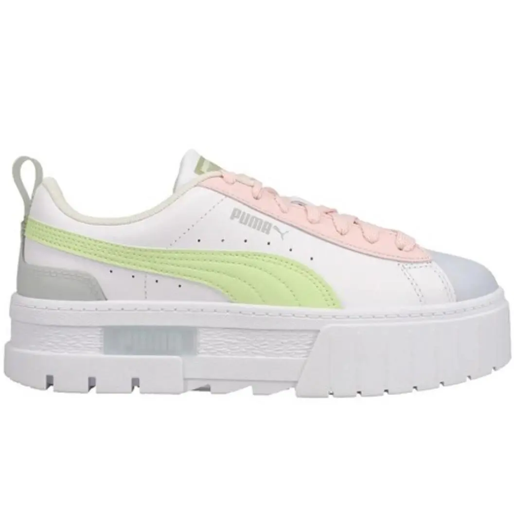 Puma shoes - PUMA Mayze Leather Pop - Mayze Leather Pop - White Multicolor Yellow Pink 2