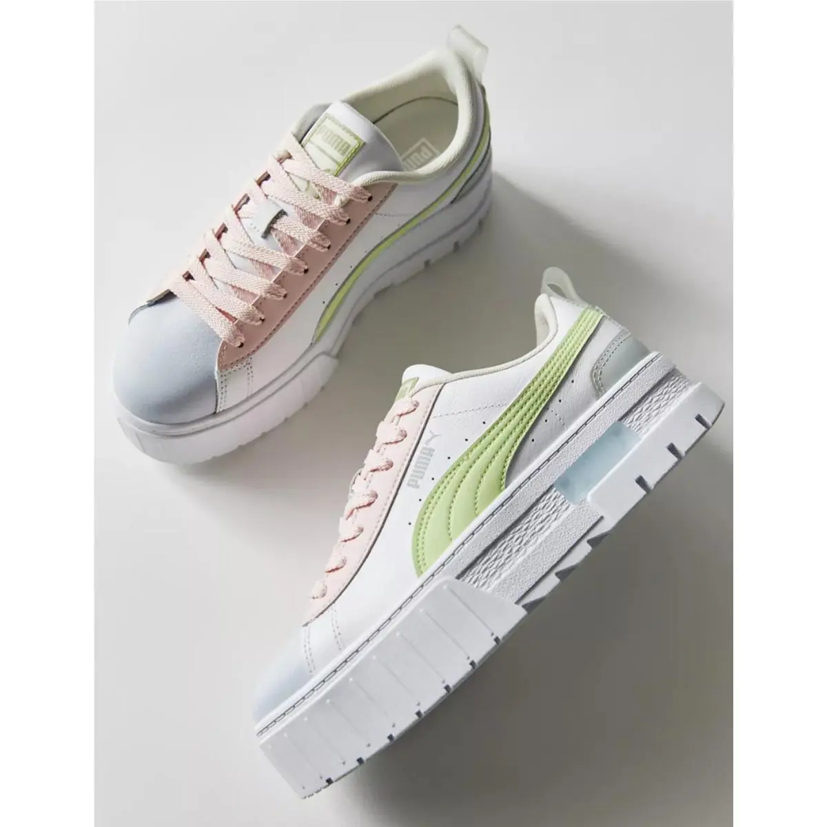 Mayze Leather Pop Womens Casual Platform Sneaker -size 7.5 by Puma