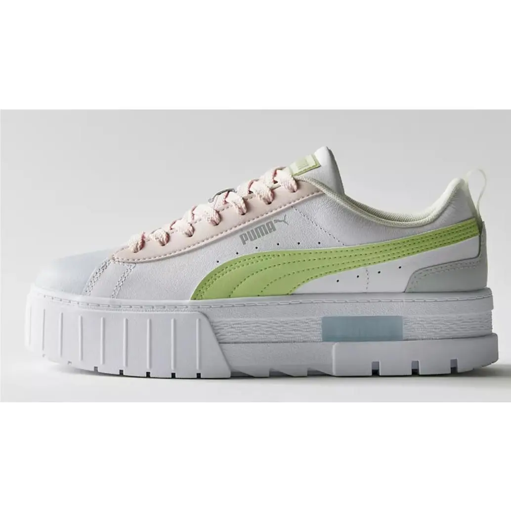 Puma shoes - PUMA Mayze Leather Pop - Mayze Leather Pop - White Multicolor Yellow Pink 0