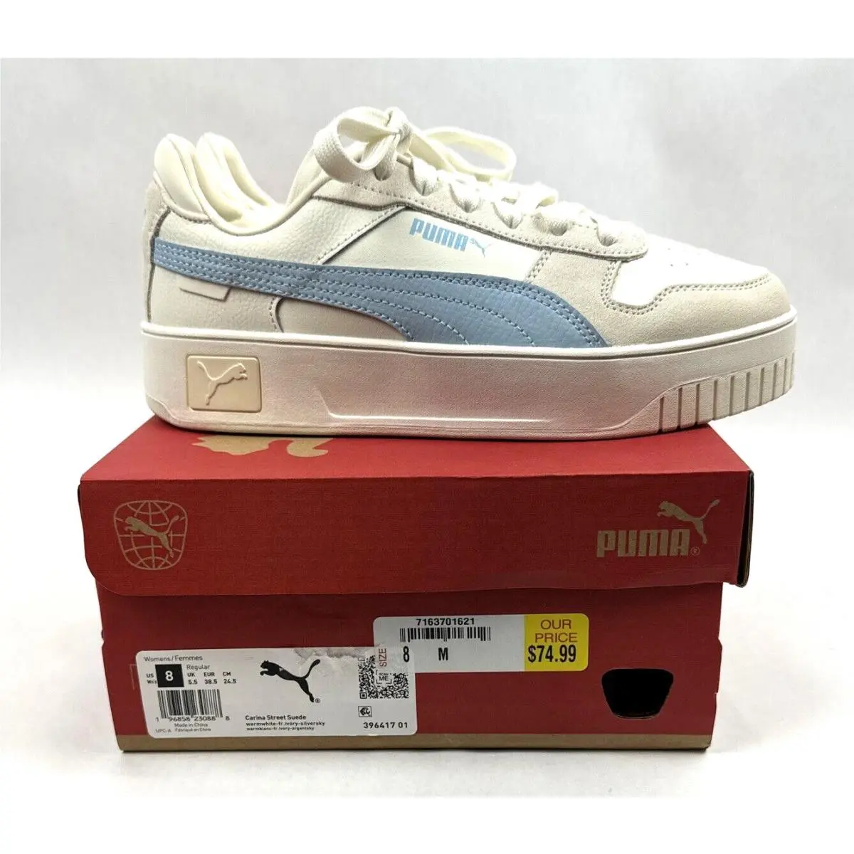 Carina Womens Size 8 Sneakers Sky Blue by Puma