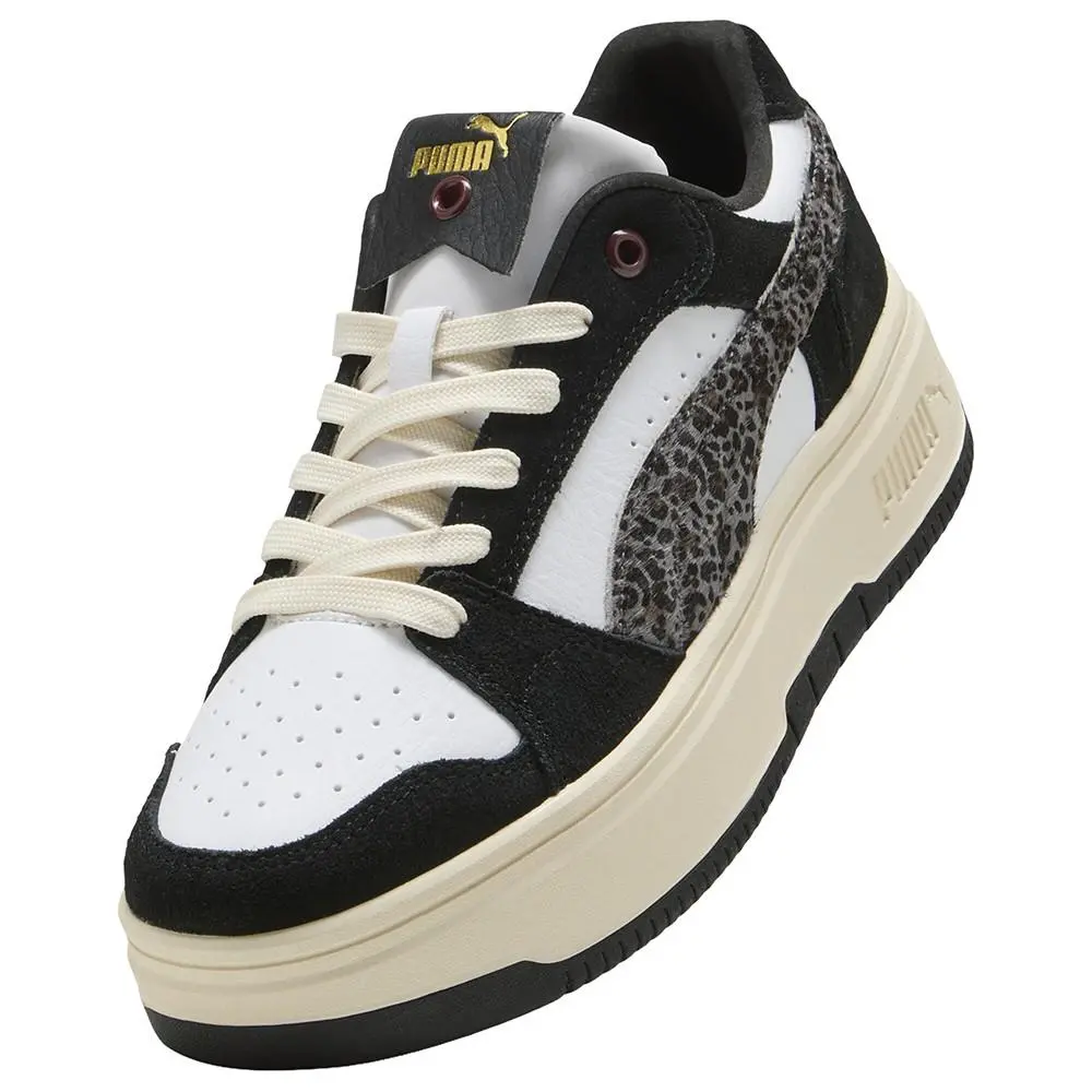 Puma shoes - PUMA Rebound Femme Low Animal Flair Lace Up - 40428202 - Black, White (UPC: 198551567704) 4