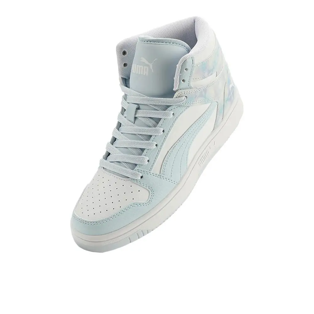 Puma shoes - PUMA Rebound Layup Rcl Painted Clouds Lace Up  Youth - 40419701 - White (UPC: 197674958444) 4