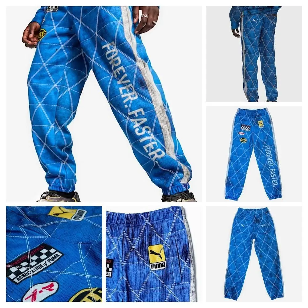Puma Asap Rocky Xxl Men`s Sweatpants Blue Quilted Motorsports Race Suit Fast