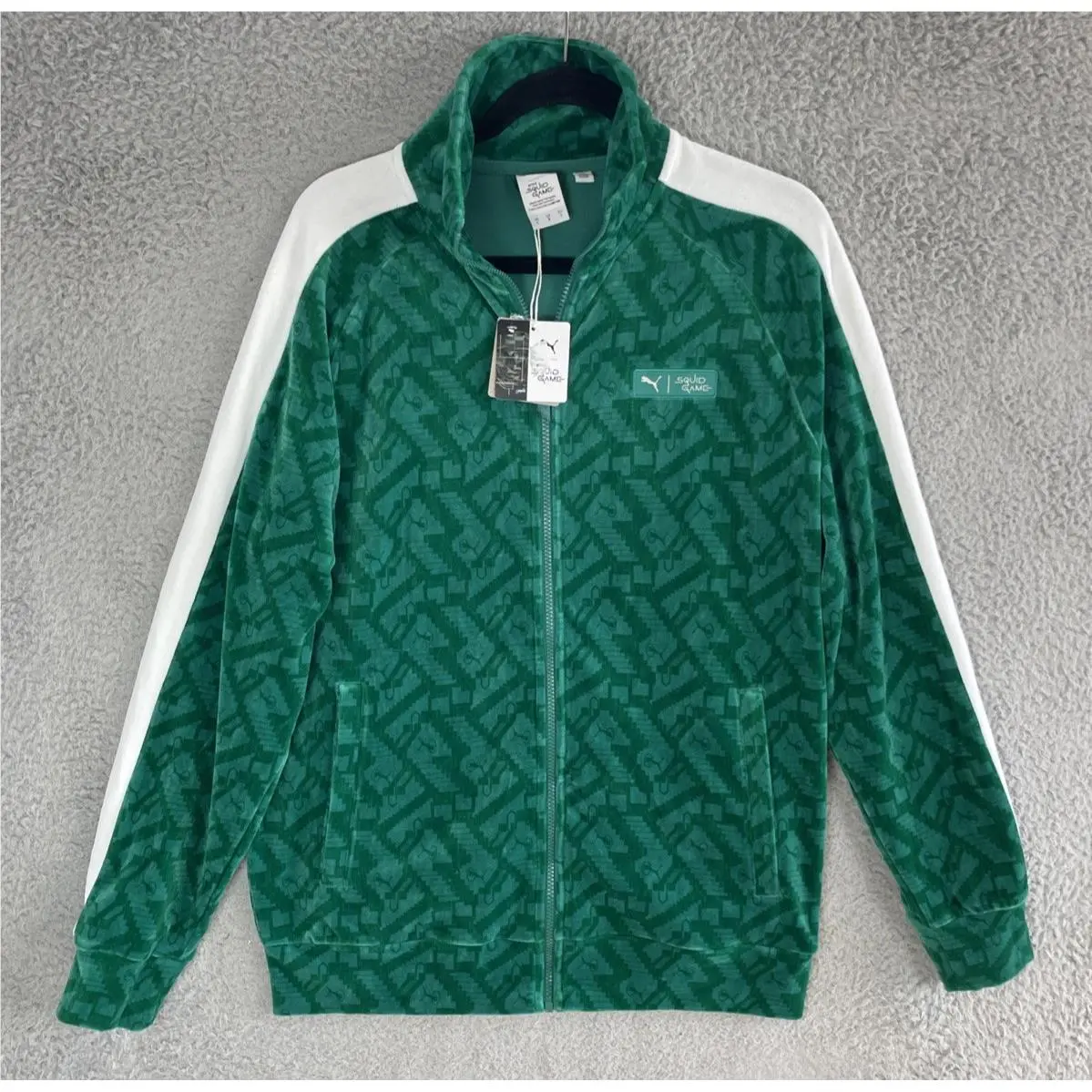Puma x Squid Game T7 Iconic Track Jacket Mens Large Green Mint Tea 627428-86