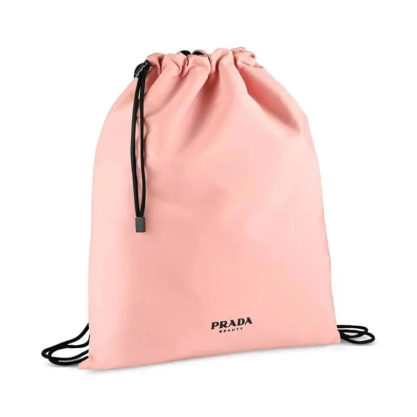 Prada Beauty Reversible Black/pink Logo Backpack Pouch and Dust Bag