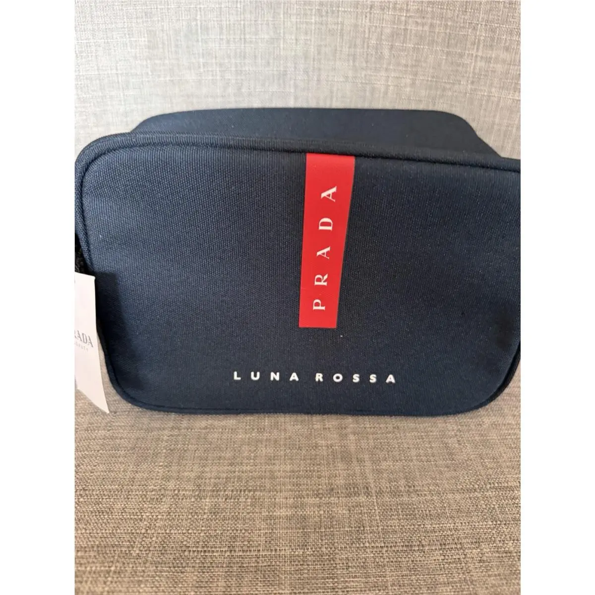 Prada Luna Rossa Toiletry Bag Travel Zip Case Cosmetic Pouch Nylon Unisex