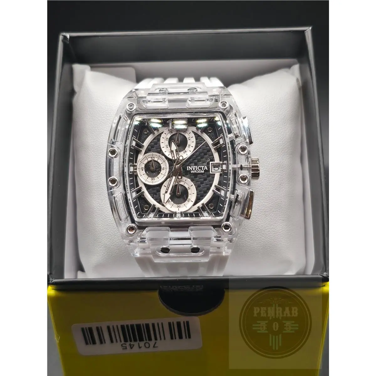 S1 Rally Allogrip 70145 Men`s 42mm Chronograph Clear White Watch by Invicta