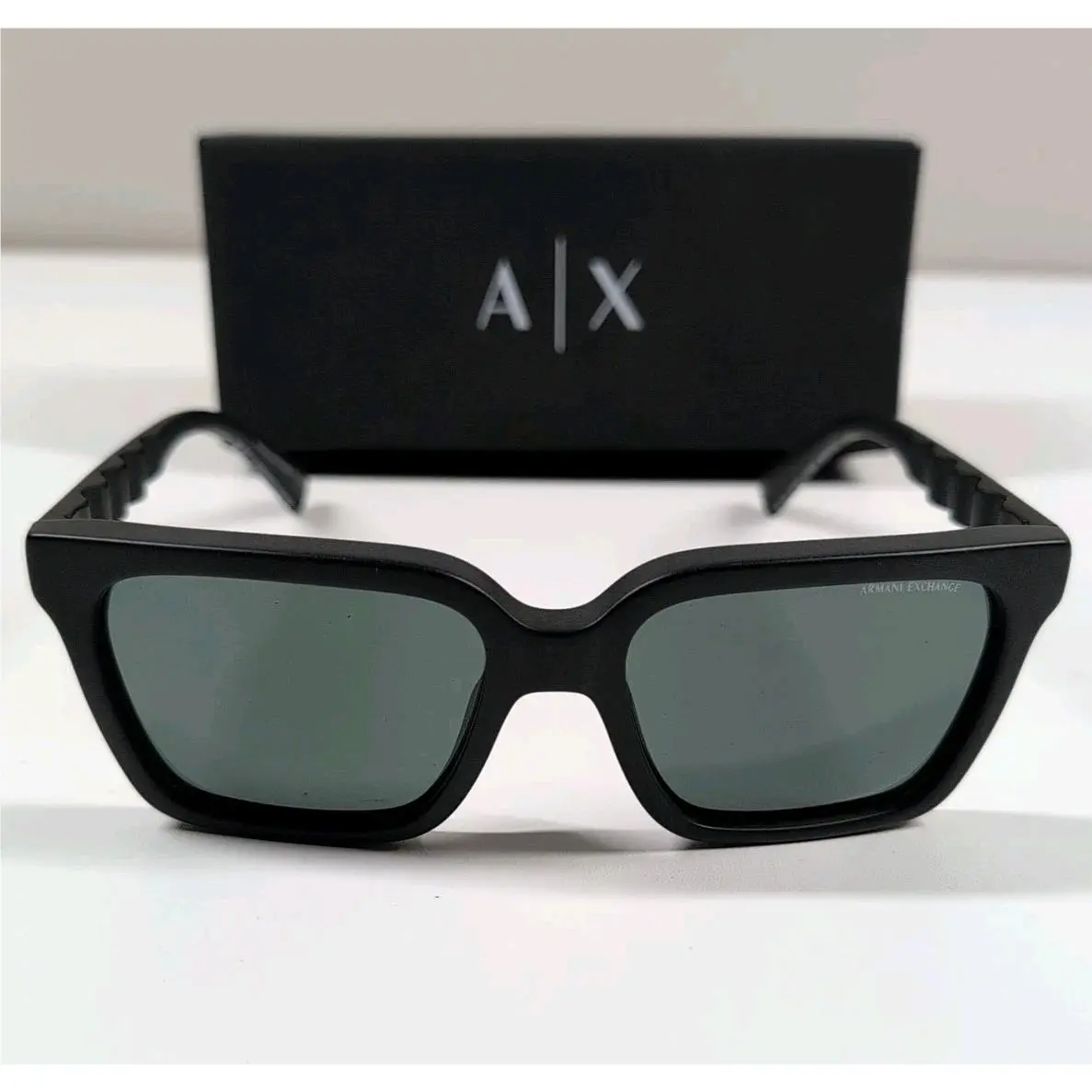 AX 4147SF Matte Black Green Lens Men`s 56 mm Sunglasses by Armani Exchange