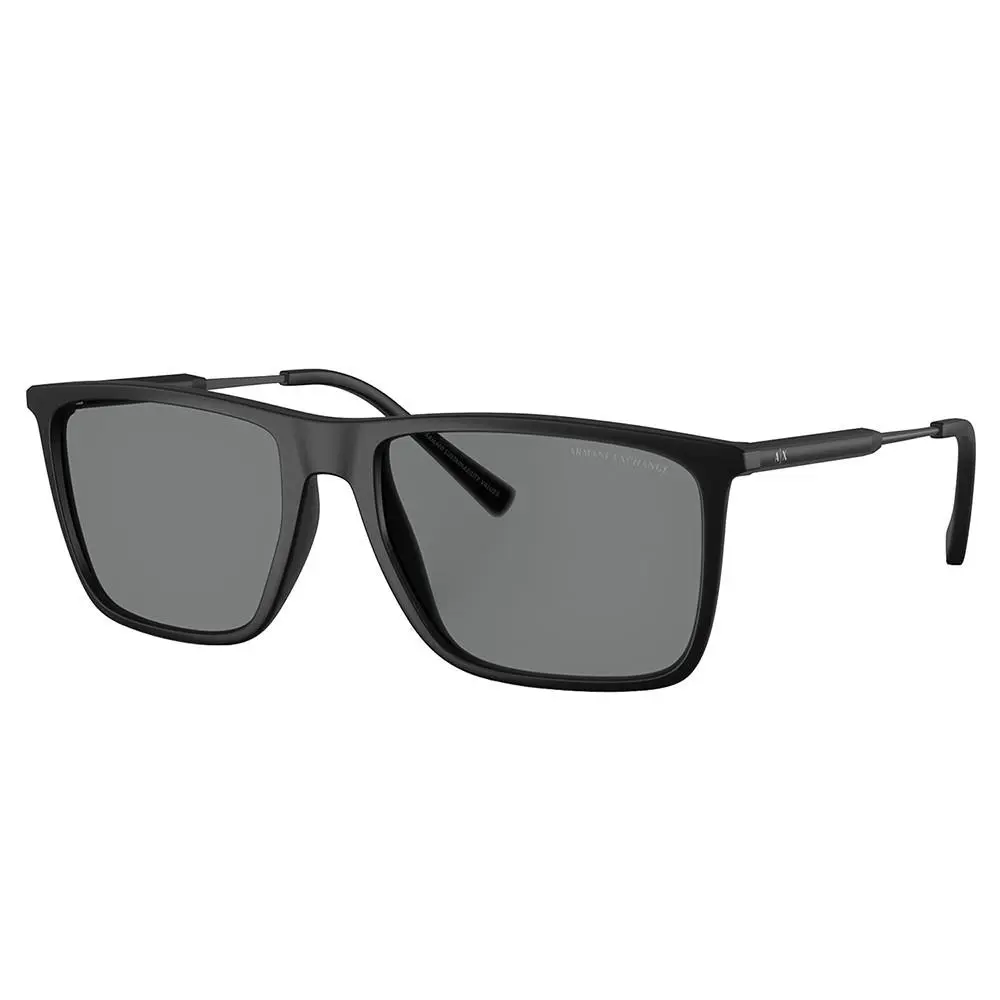 AX 4160S 807887 Matte Black Plastic Metal Sunglasses Grey Lens by Armani Exchange