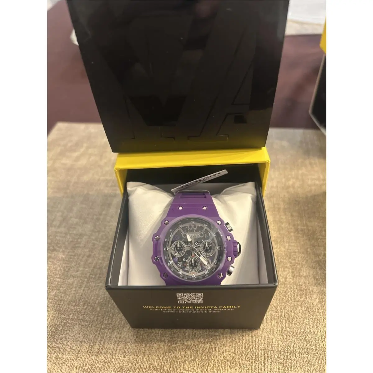 Invicta Racing Valyron Unisex Watch - 41mm 69625 Purple W/silver Dial - Dial: Silver, Band: Purple, Bezel: Purple