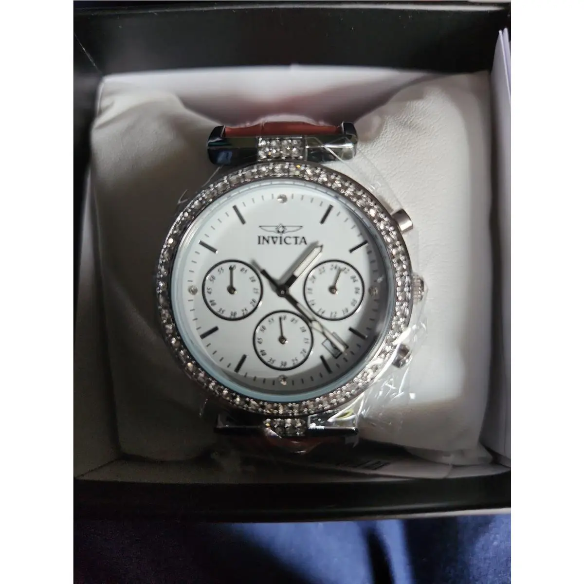 70369  Celestial Lady Silver Case Pink Leather Band 38mm by Invicta