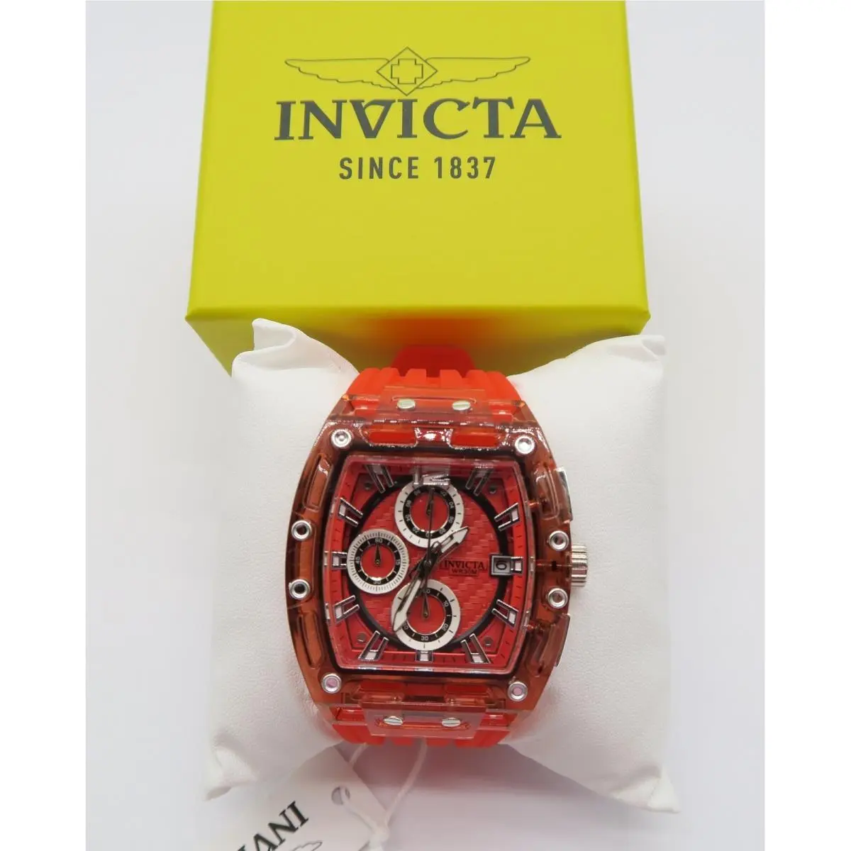 S1 Rally Mens Watch 42mm Red Chronograph Silicone Strap 70142 by Invicta