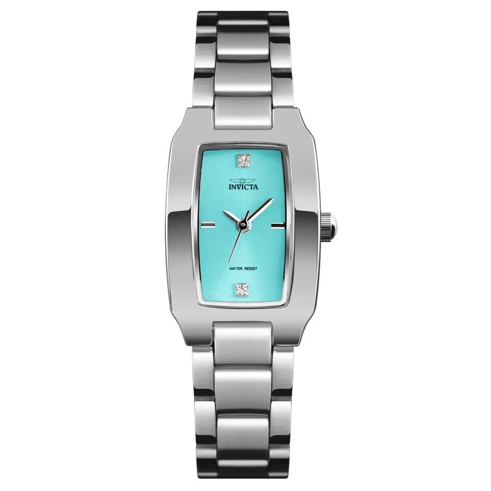 70237 Women`s Quartz Watch Silver Tone Turquoise Dial w/ Box by Invicta
