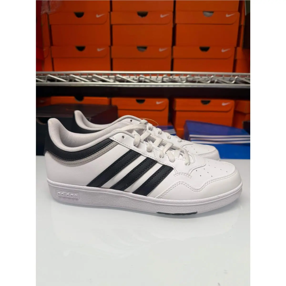 Adidas Men`s Hoops 4.0 Shoes White Black Grey JQ9985