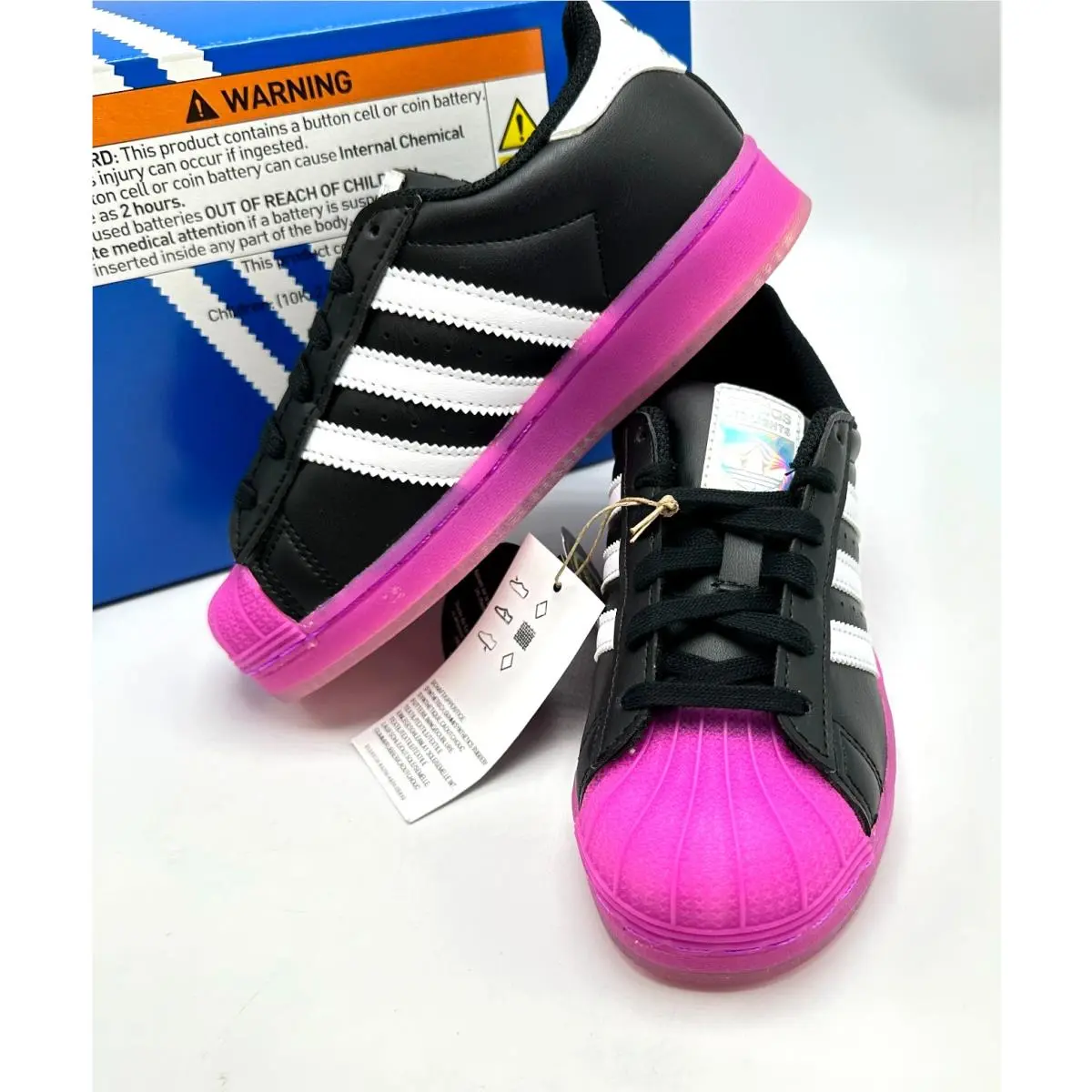 Adidas shoes - ADIDAS Superstar LED Lights C - Core Black/Purple Burst/Cloud White 5