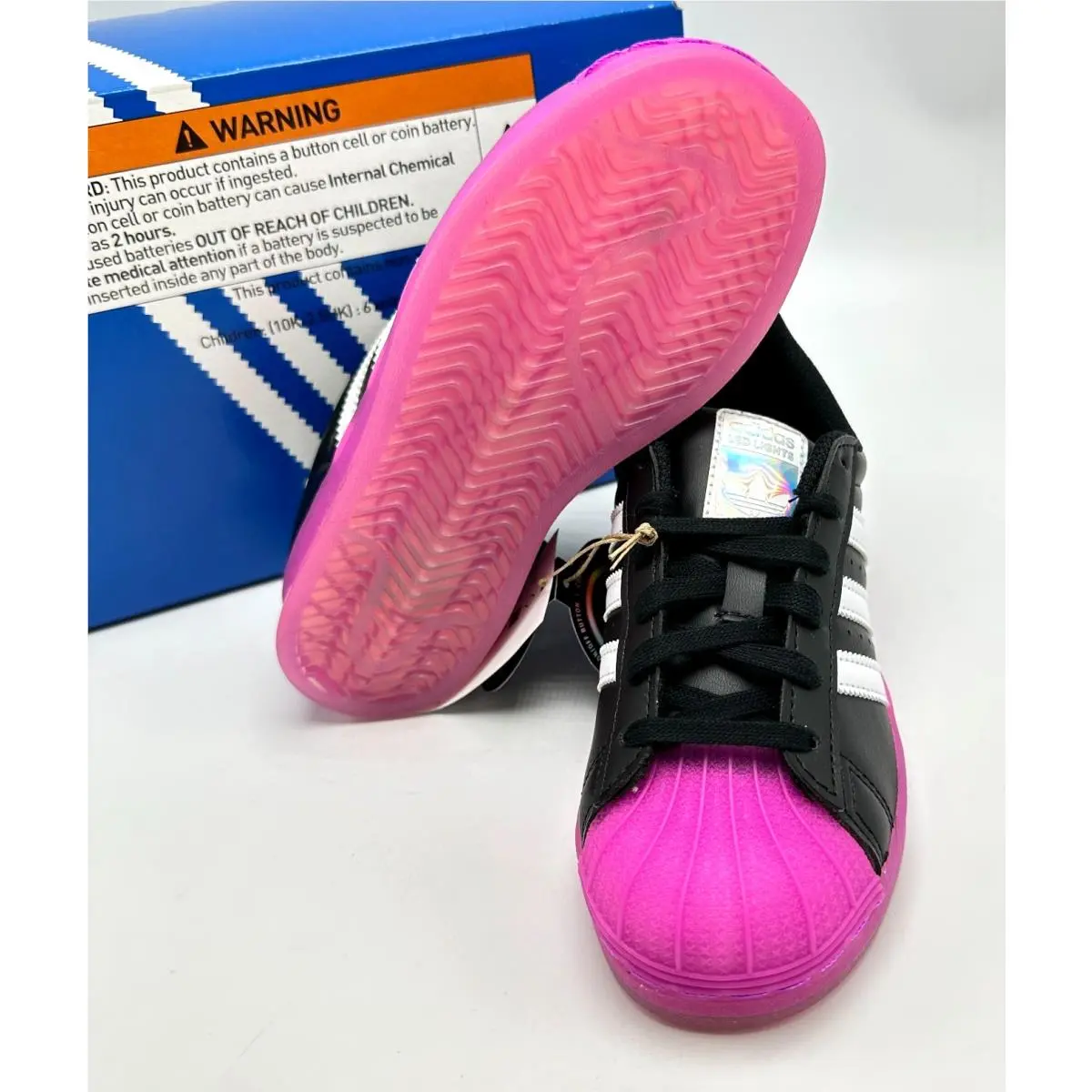 Adidas shoes - ADIDAS Superstar LED Lights C - Core Black/Purple Burst/Cloud White 6
