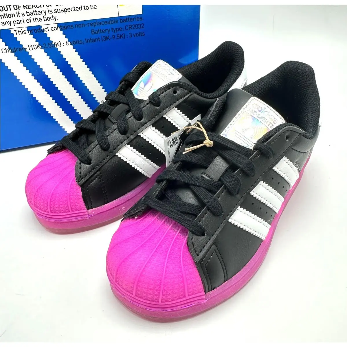 Adidas shoes - ADIDAS Superstar LED Lights C - Core Black/Purple Burst/Cloud White 9