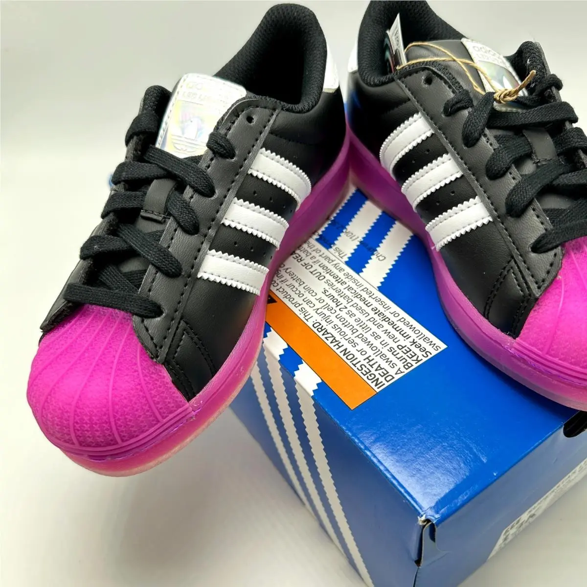 Adidas shoes - ADIDAS Superstar LED Lights C - Core Black/Purple Burst/Cloud White 10