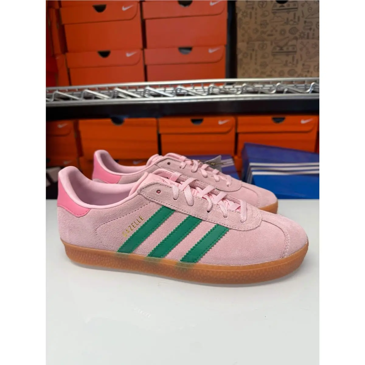 Adidas Kids Gazelle Shoes GS Pink Green JP7128