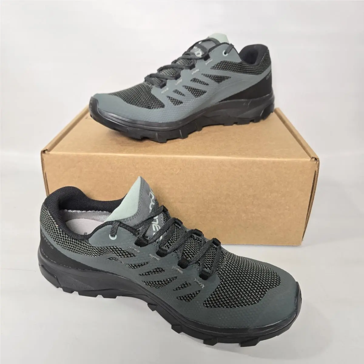 Salomon Outline Gtx Hiking Shoes Men 9.5 Green Gore-tex Trail Waterproof