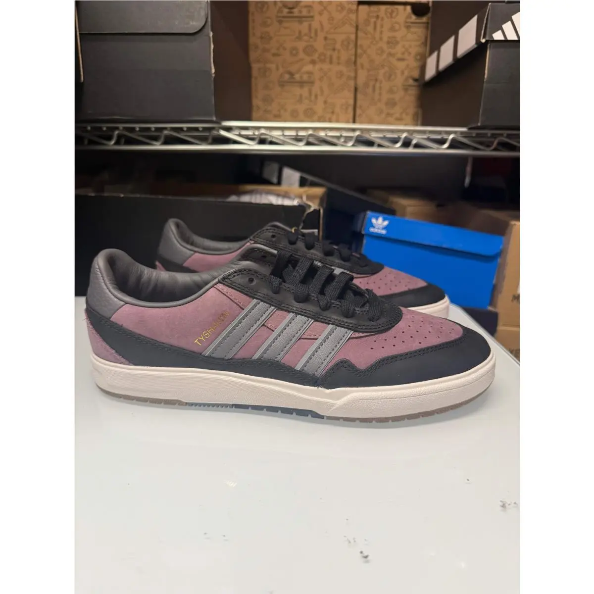 Adidas Men`s Tyshawn II 2 Shoes Shadow Fig Black White IF9711