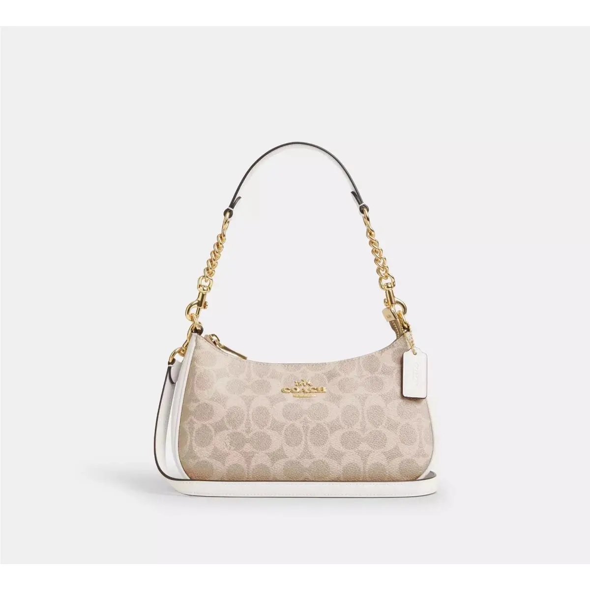 CV933 Teri Shoulder Bag In Signature Canvas Gold/sand/chalk by Coach