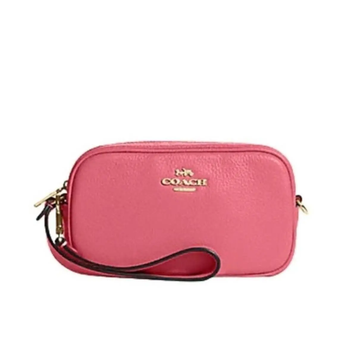 Leather Jamie Wristlet Purse IN Watermelon Pink by Coach