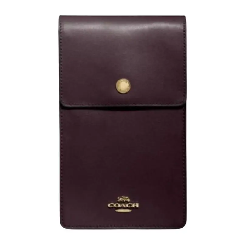 Coach Deep Purple Mini Crossbody Bag w/ Gold Chain Strap Card Holder