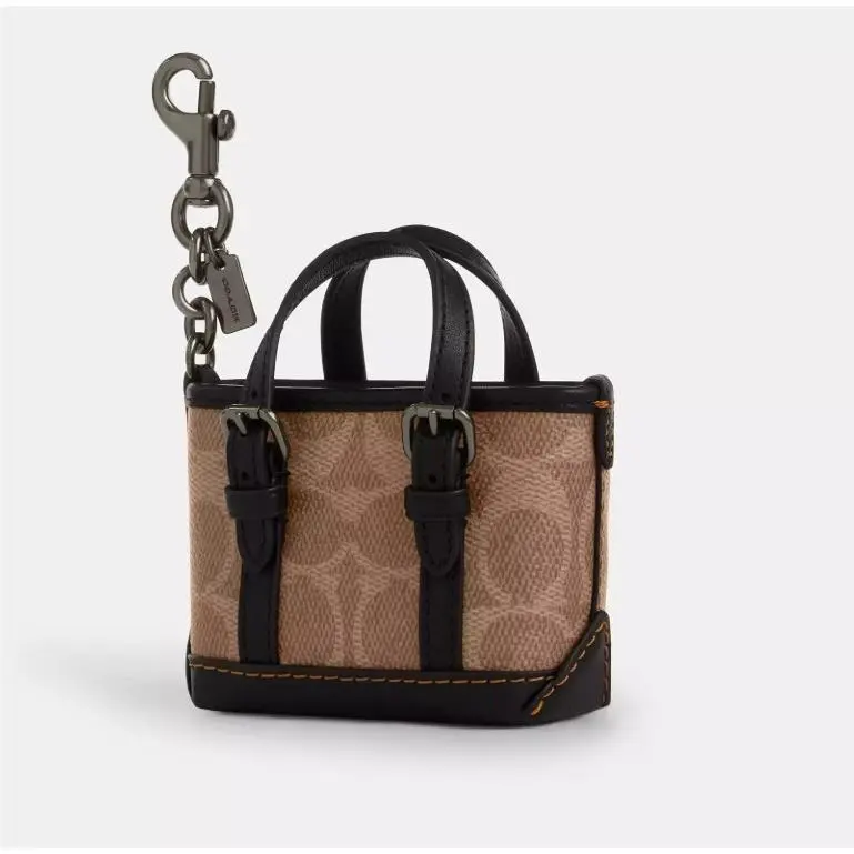 Coach Mini Warner Tote Bag Charm in Signature Canvas - CBK64
