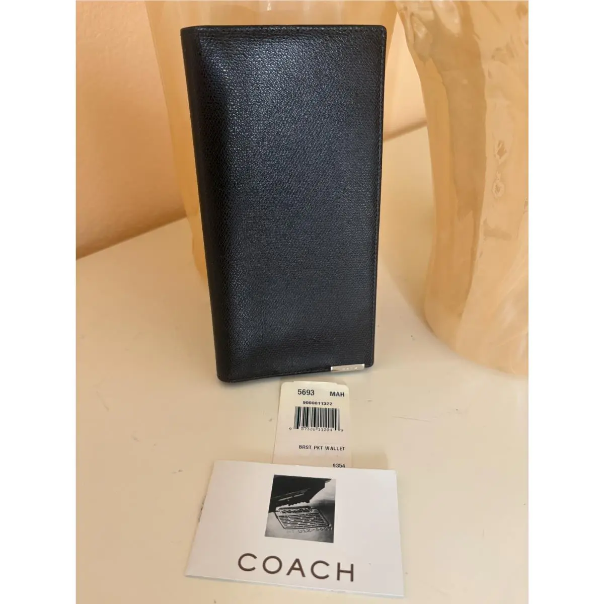 Coach Vintage Breast Pocket Wallet Leather Checkbook Brown 5693 Spa