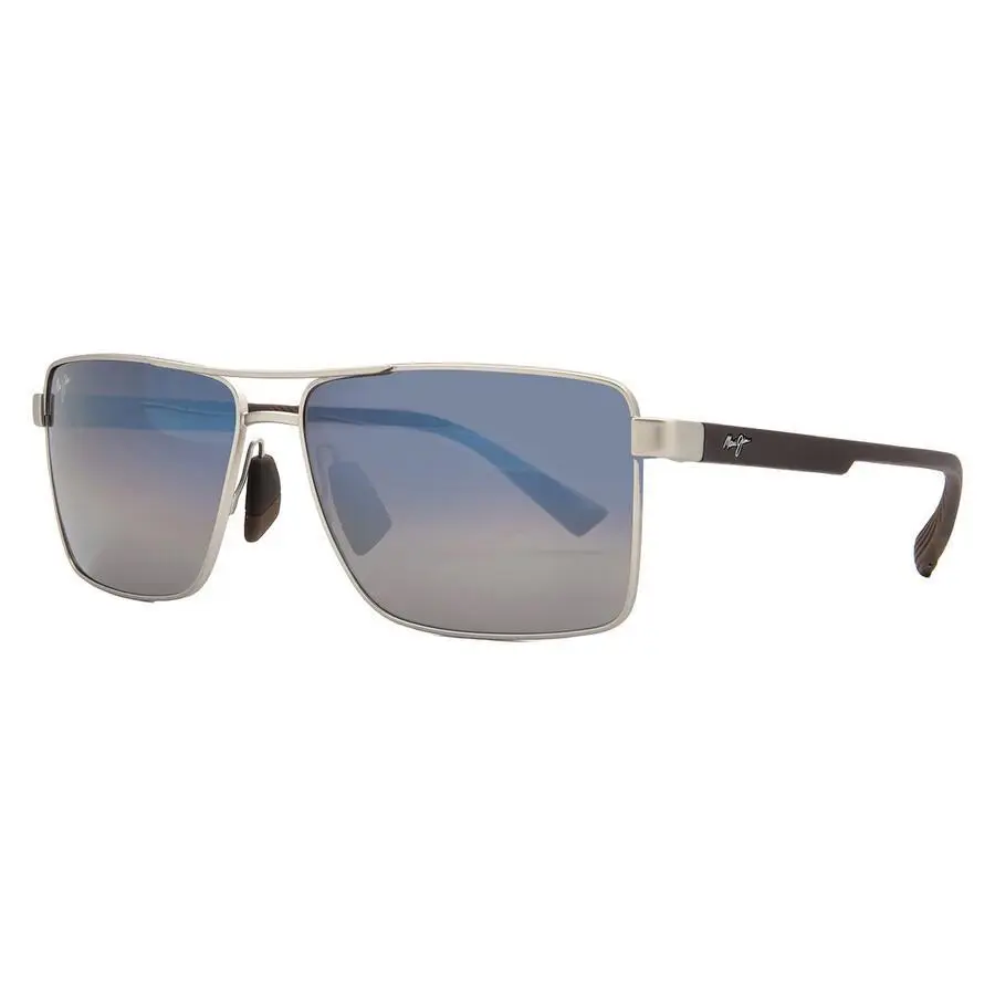 Piha MJ621 Sunglasses Matte Silver with Brown by Maui Jim