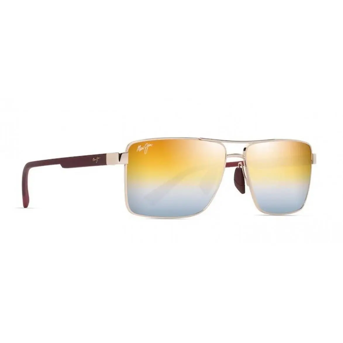 Piha MJ621 Sunglasses Shiny Gold with Burgundy by Maui Jim