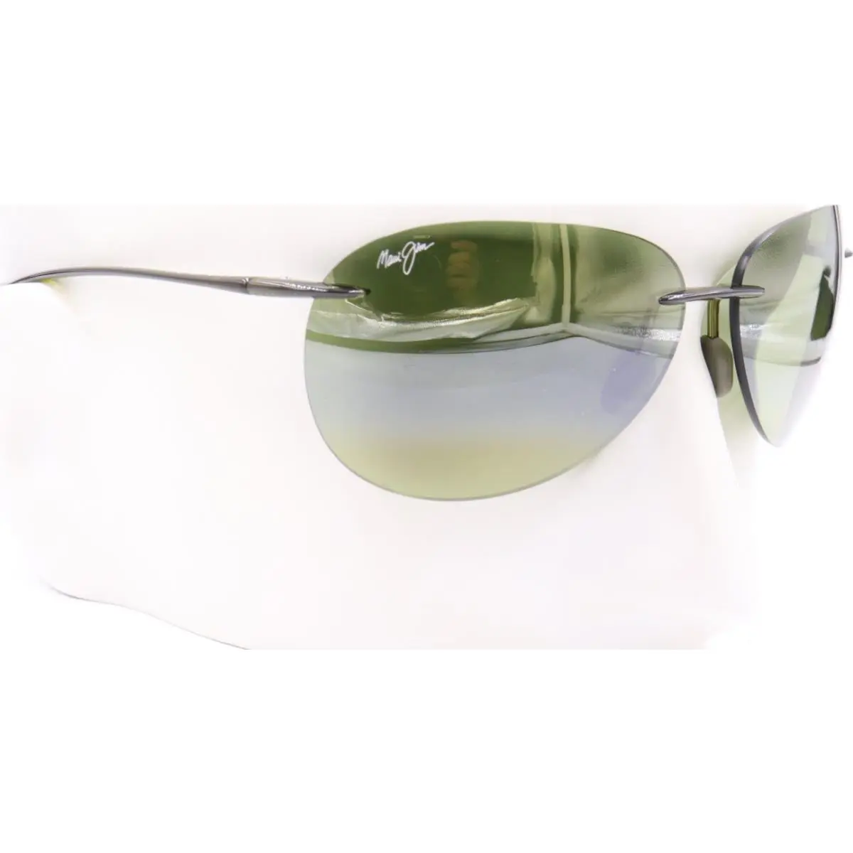 Sugar Beach Khaki Green Rimless Sunglasses MJ0421S-007 / HT421-15 by Maui Jim
