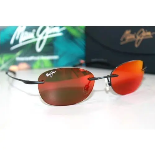 Sunglasses Aki Aki Matte Black Frame / Hawaii Lava Ruby Polarized Lens by Maui Jim
