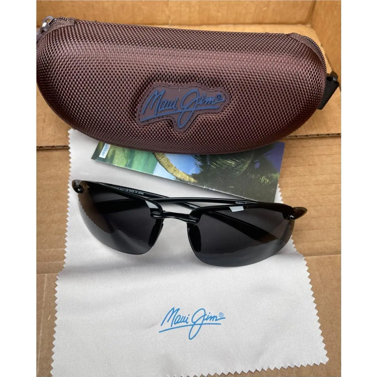 Maui Jim Sport Sunglasses 407-02 Ho`okipa Black Wrap Frames with Gray Lenses