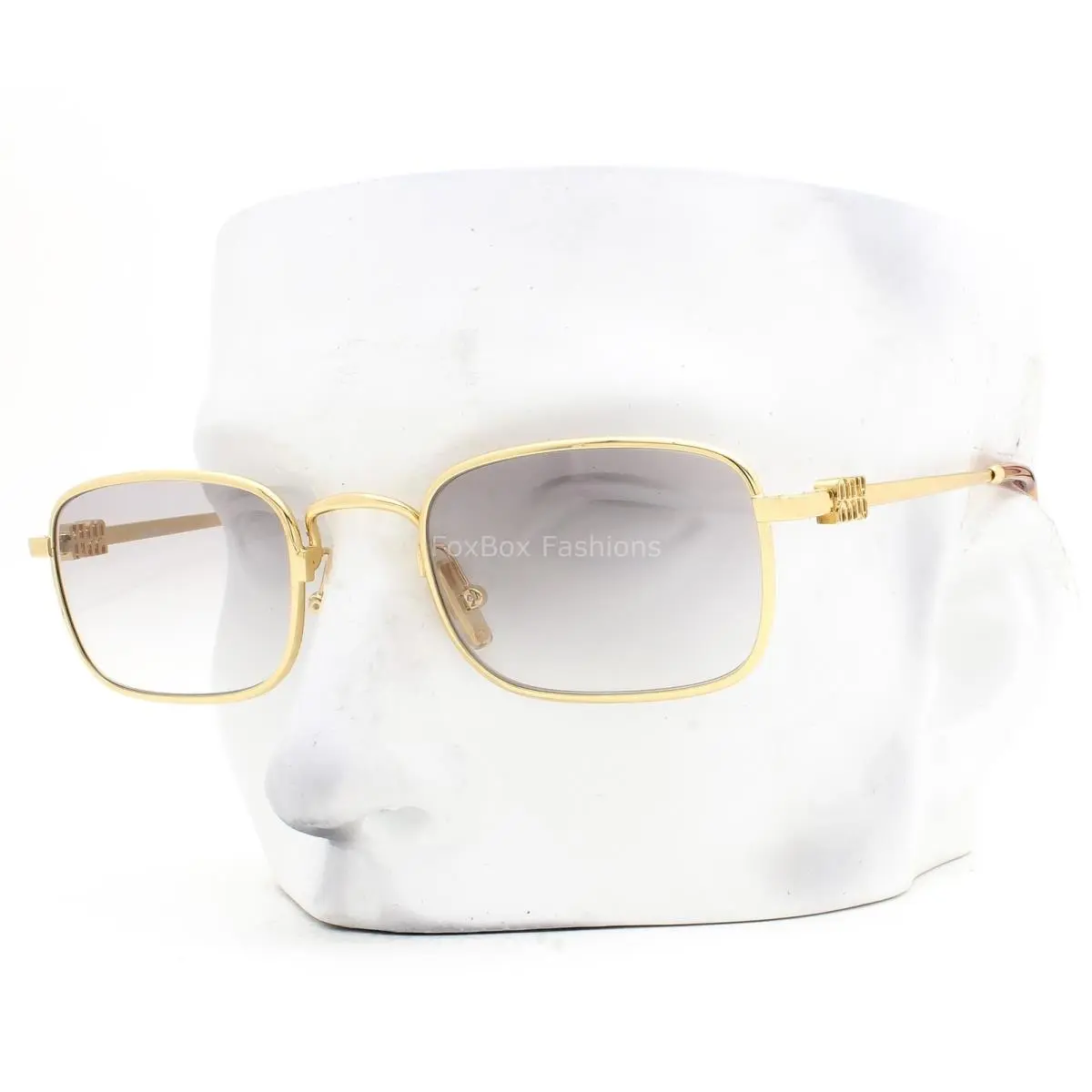 Sunglasses Smu A53 5AK-04O Polished Gold Light Gray Gradient with Case by Miu Miu