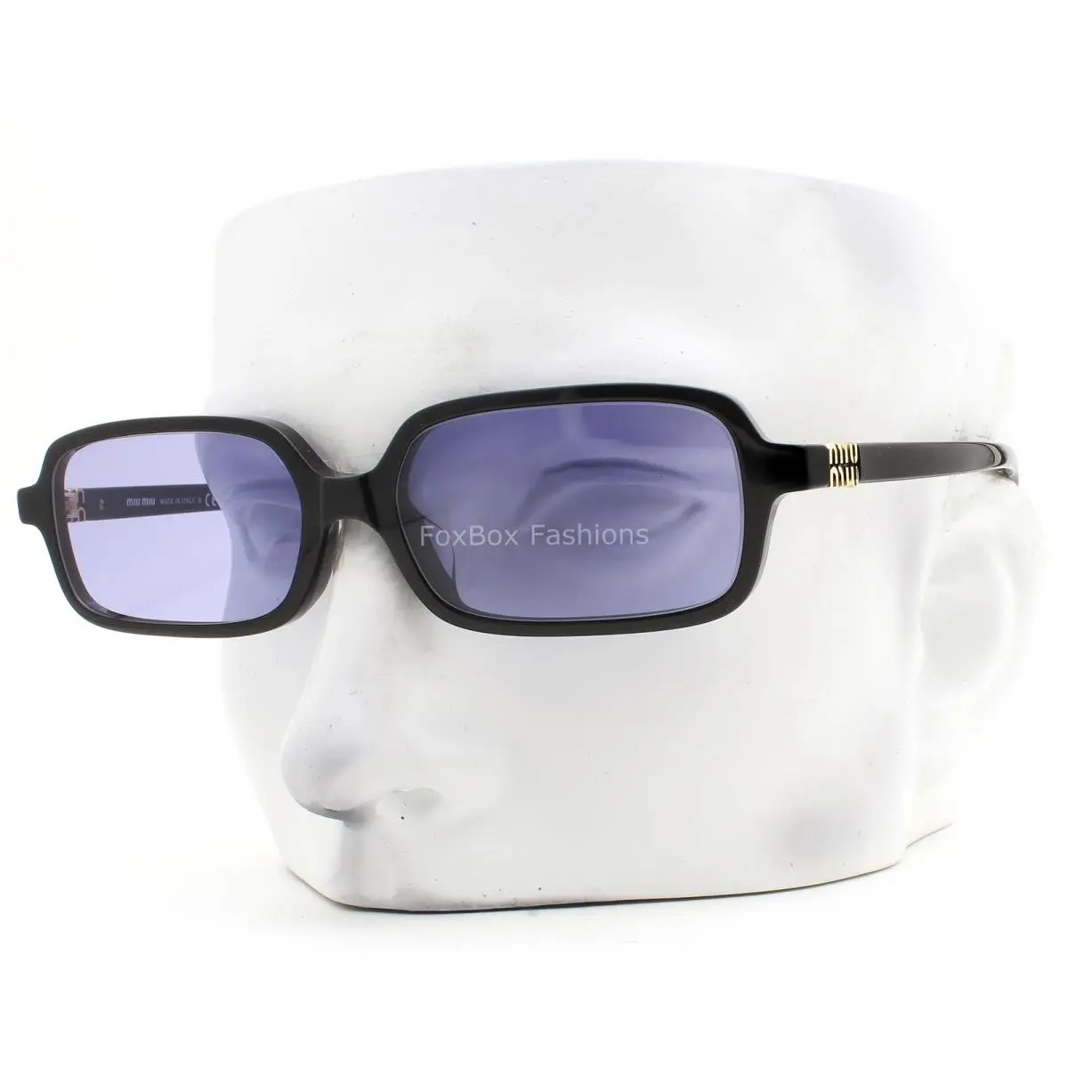 Sunglasses Smu 11Z-F 16K-01O Polished Black Gold Tinted Purple with Case by Miu Miu
