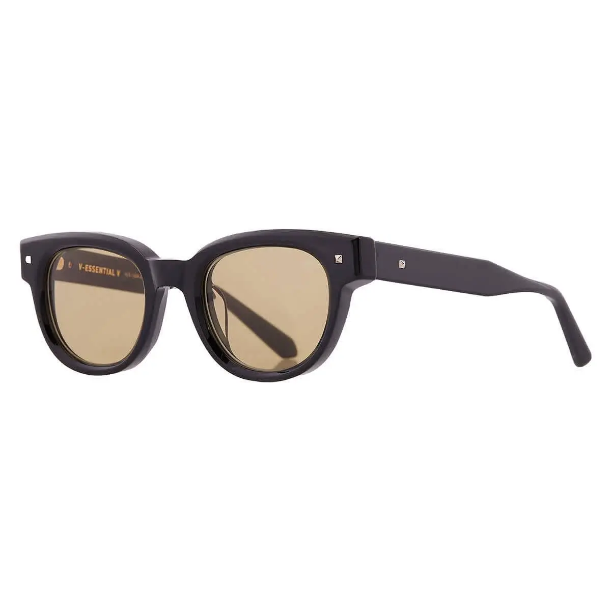 Valentino Essential V Amber Oval Unisex Sunglasses VLS-163 A 48 VLS-163 A 48
