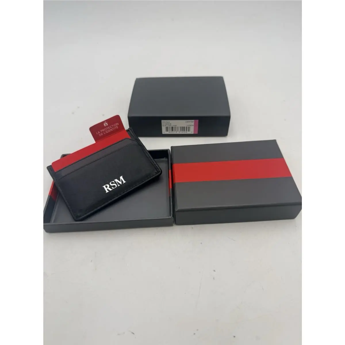 Tumi Cfx Carbon Fiber Slim Card Case Wallet Black Leather Boxed Monogram Rsm