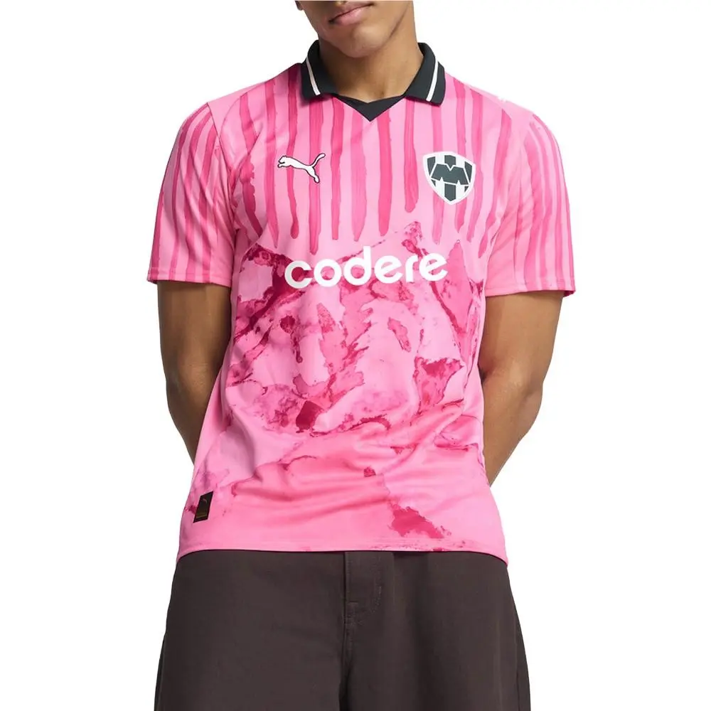 Puma clothing - PUMA  X Kidsuper Mty Collared Short Sleeve Replica Jersey - 78107213 - Pink (UPC: 197674341574) 3