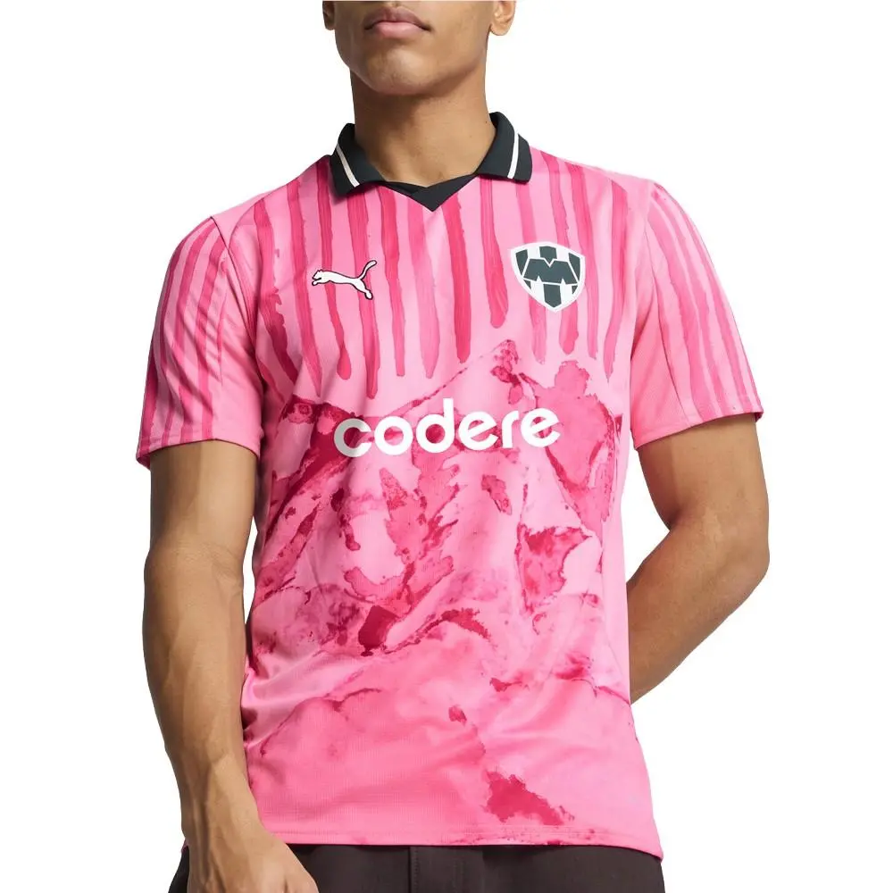 Puma clothing - PUMA  X Kidsuper Mty Collared Short Sleeve Replica Jersey - 78107213 - Pink (UPC: 197674341574) 1