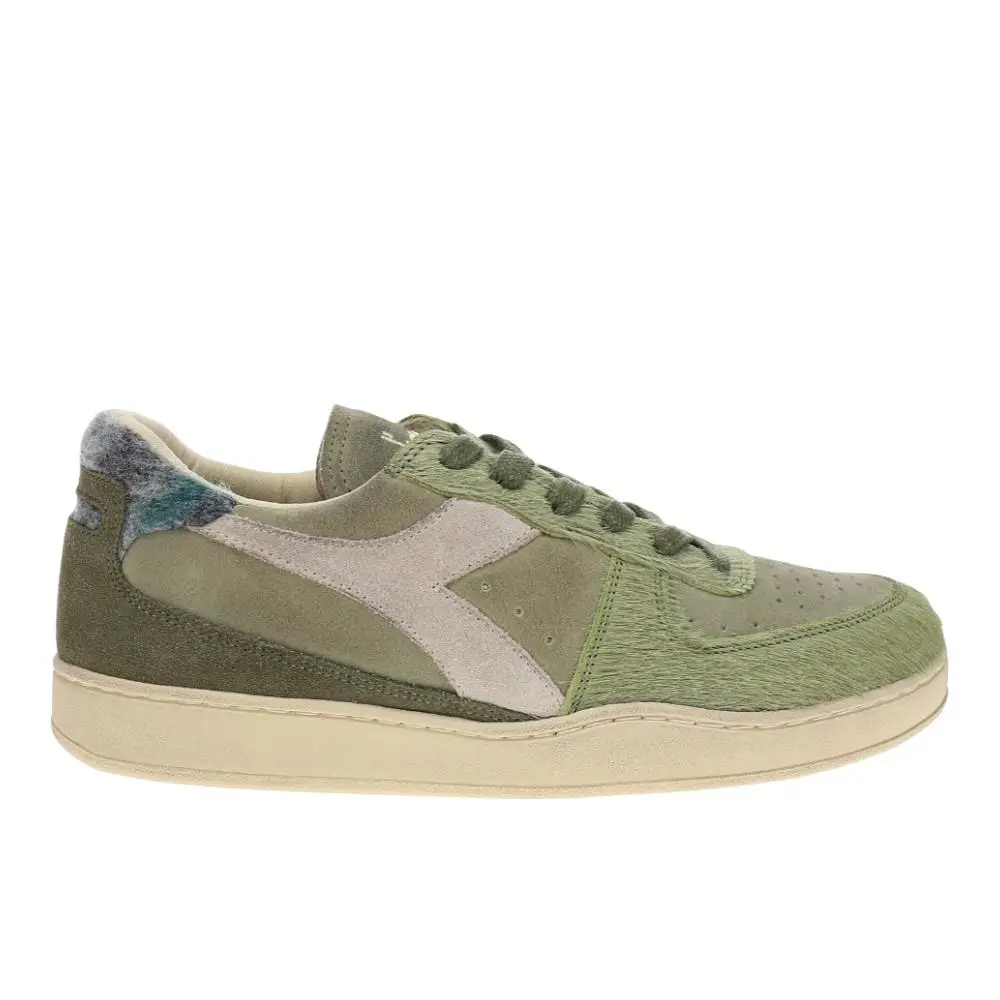 Diadora Mi Basket Low Alaska Lace Up Womens Green Sneakers Casual Shoes 181300