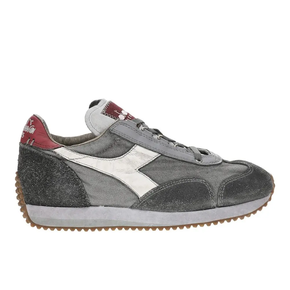 Diadora Equipe H Dirty Stone Wash Evo Lace Up Mens Grey Sneakers Casual Shoes 1