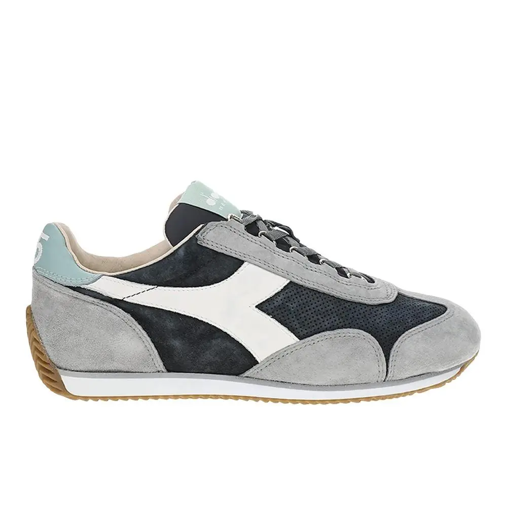 Diadora Equipe Suede Stone Wash Lace Up Mens Grey Sneakers Casual Shoes 175150