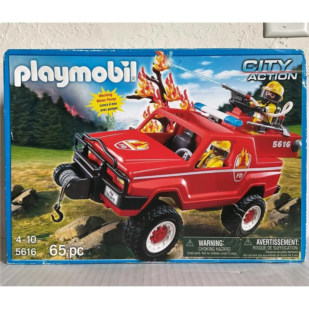 Playmobil City Action Fire Engine Firetruck Fireman Rescue Playset 5616 Nos