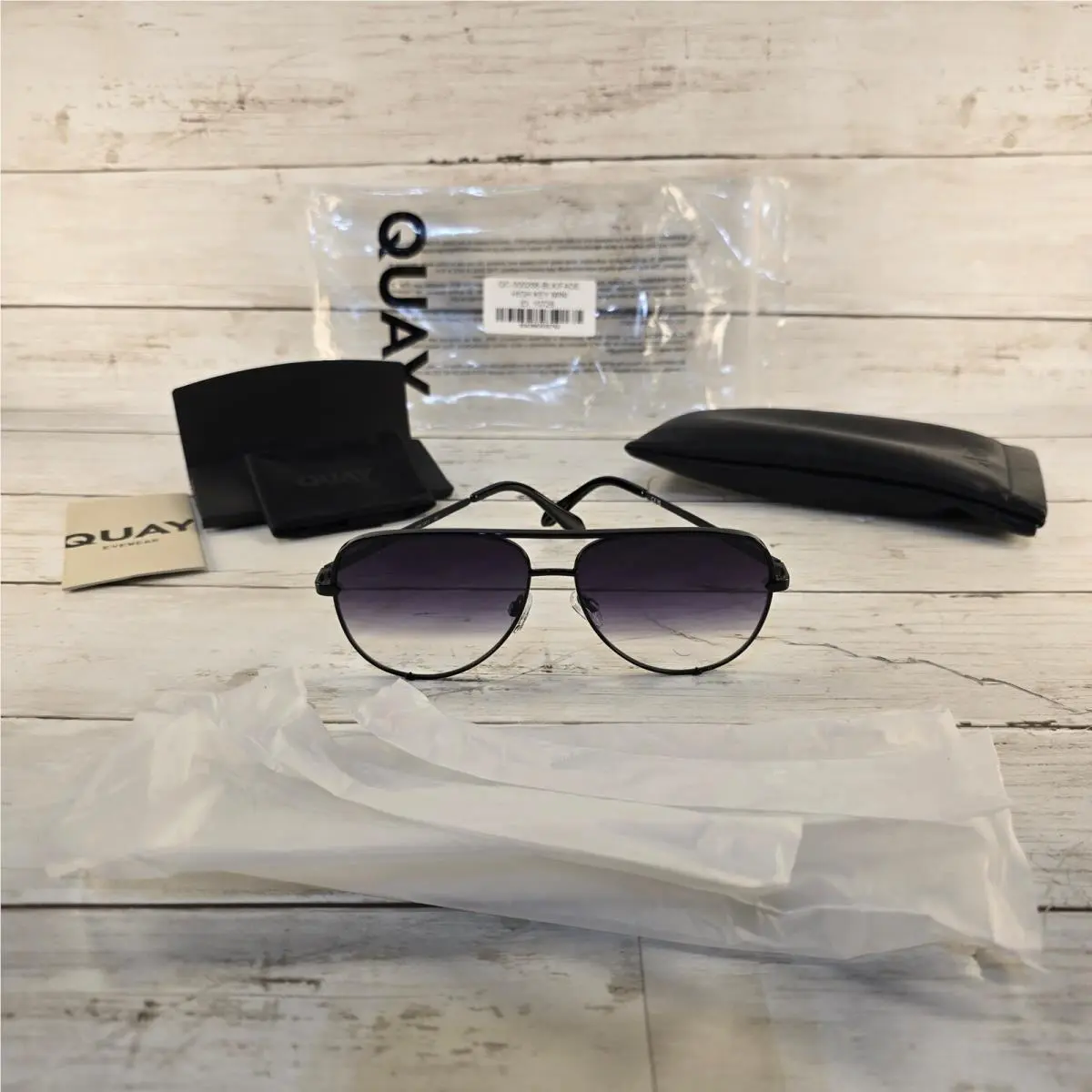 Quay Australia High Key Mini Sunglasses Blk Fade Aviator QC-000268-BLK/FADE by QUAY