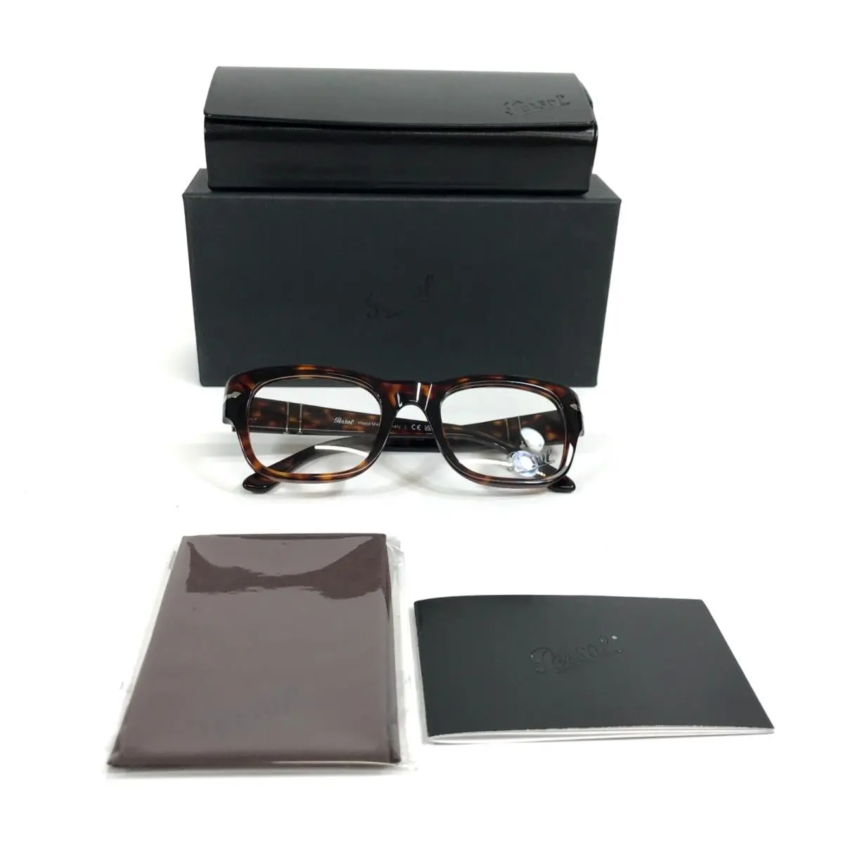 Eyeglasses Frames 3297-V 24 Polished Havana Square Full Rim 50-21-140 by Persol