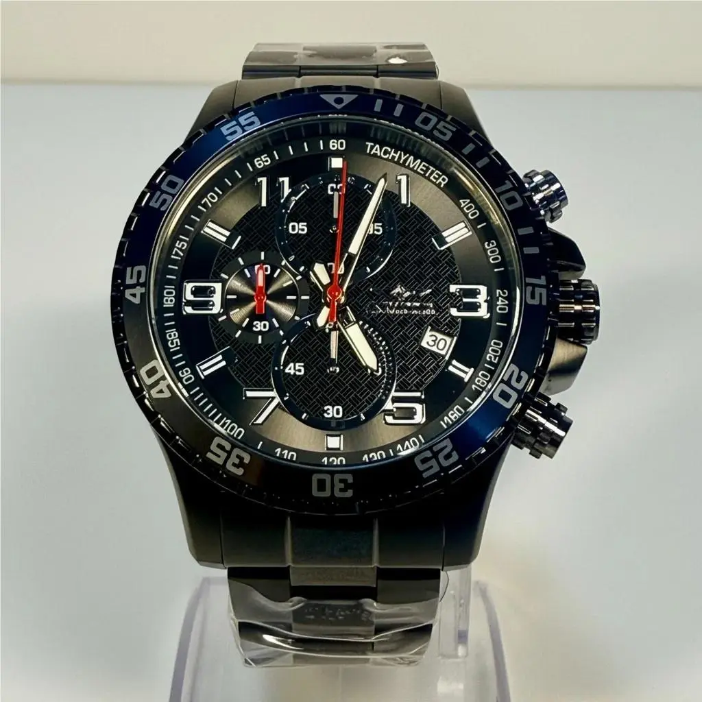 69808 Mens Mach Gala Specialty 48mm Gunmetal Chronograph Black Dial 50M SS Band by Invicta