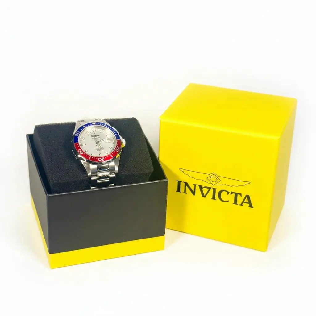 8933 Mens Pro Diver 38mm Silver Dial Pepsi Bezel 200M SS Bracelet IM-Q-019 by Invicta